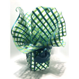 Lily for Hangables Plastic Vase Wine Bucket Teal Green Bow Handmade USA Gift